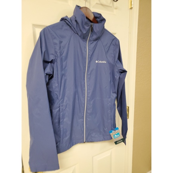 Columbia Women's Waterproof Hooded Jacket Blue Medium Lightweight Switchback III - Picture 2 of 11